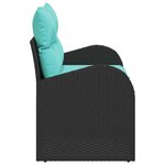 vidaXL Canapé de jardin Noir 124 x 62 x 85cm polyrotin