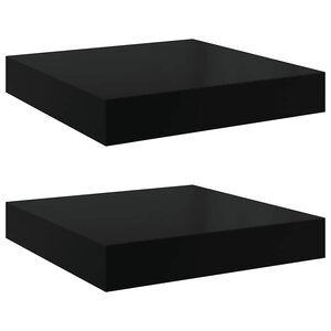 vidaXL Étagère murale flottante 2 Pièces Noir brillant 23x23 5x3 8 cm MDF