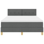vidaXL Lit à ressorts avec matelas Gris foncé 160 x 200 cm tissu