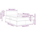 vidaXL Lit avec rangement et LED Gris foncé 120 x 190 cm tissu