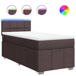 vidaXL Sommier à lattes de lit avec matelas Marron foncé 80x200 cm
