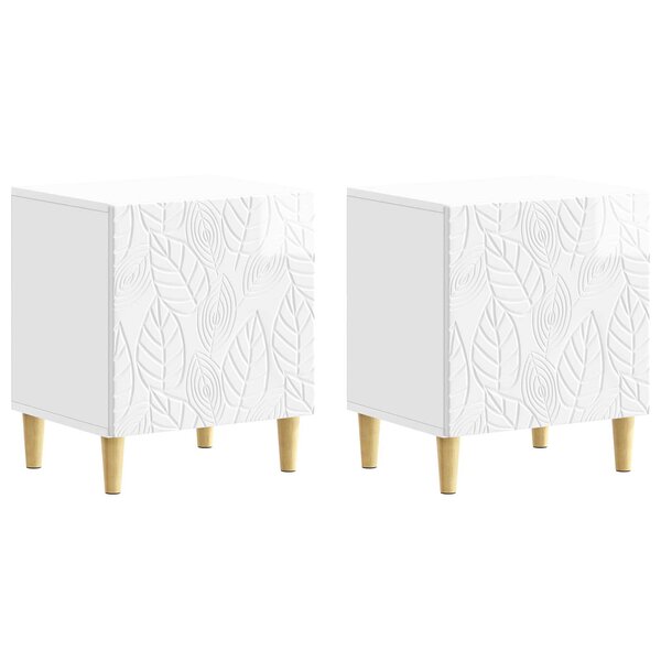 vidaXL Table de chevet 2 Pièces Blanc brillant 43 x 34 5 x 50 cm