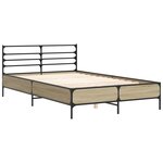 vidaXL Cadre de lit chêne sonoma 120x190 cm bois d'ingénierie et métal