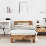 vidaXL Cadre de lit Bois ancien 90 x 190 cm Bois d'ingénierie