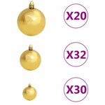 vidaXL Arbre de Noël artificiel pré-éclairé et boules 400 cm blanc