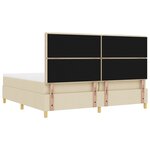 Lit à ressort vidaXL avec matelas et banc crème 200x200 cm en tissu