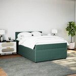 vidaXL Sommier à lattes de lit et matelas Vert foncé 140x200cm Velours