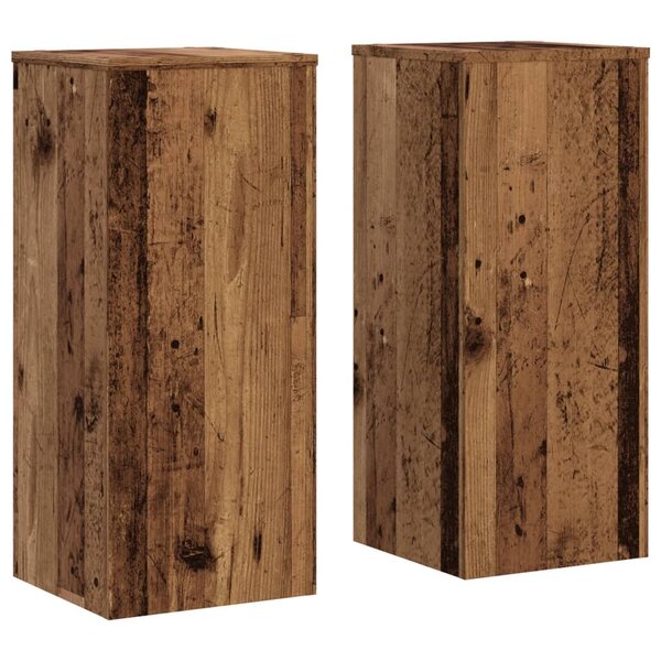 vidaXL Supports pour plantes 2 Pièces vieux bois bois d'ingénierie