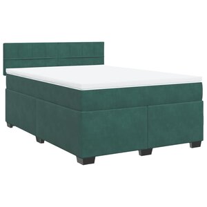 vidaXL Sommier à lattes de lit et matelas Vert foncé 160x200cm Velours