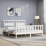 vidaXL Cadre de lit sans matelas blanc bois massif de pin