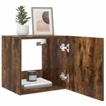 vidaXL Meubles TV muraux et lumières LED 2Pièces chêne fumé 40 5x35x40 cm