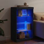 vidaXL Buffet avec lumières LED noir 60 5x37x100 cm