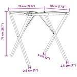 vidaXL Pieds de table à manger cadre en X 70x70x73 cm fonte