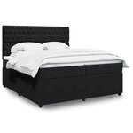 vidaXL Sommier à lattes de lit et matelas Noir 200x200 cm Velours