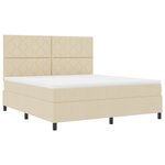 vidaXL Lit à ressort avec matelas & LED Crème 180x200 cm Tissu