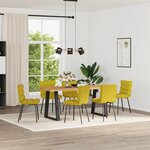 vidaXL Chaises à manger lot de 6 jaune velours