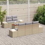 vidaXL Ensemble de canapé de jardin 6 Pièces beige et gris clair
