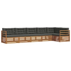 vidaXL Ensemble de canapés d'extérieur 6 Pièces Naturel et Anthracite