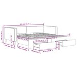 vidaXL Lit de jour avec lit gigogne et tiroirs 100x190 cm tissu