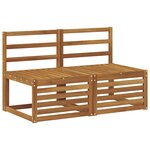 vidaXL 2 Pièce Sofa de milieu extérieur Bois d'Acacia Massif Naturel