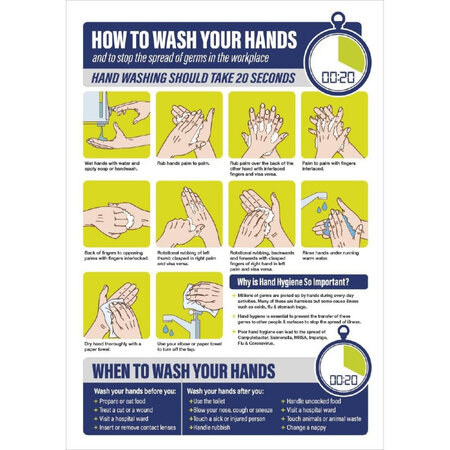 Affiche a4 notice lavage des mains sur le lieu de travail -  - 210 297