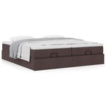 VidaXL Cadre de lit ottoman avec matelas marron foncé 160x200 cm tissu