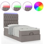 vidaXL Cadre de lit ottoman avec matelas taupe 90x190 cm tissu
