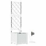 vidaXL Cache-pot de jardin Blanc 40 x 40 x 142 cm Acier
