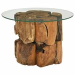 vidaXL Table basse Bois flottant de teck massif 60 cm