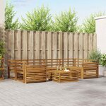 vidaXL Ensemble de canapés d'extérieur 7 Pièces Naturel