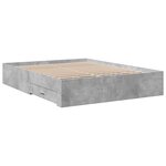 vidaXL Cadre de lit et tiroirs gris béton 140x200 cm bois d'ingénierie