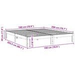 vidaXL Cadre de lit sans matelas cire marron 180x200cm bois pin massif