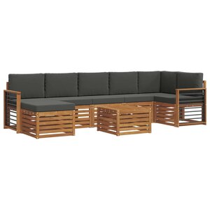 vidaXL Ensemble de canapés d'extérieur 8 Pièces Naturel et Anthracite