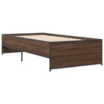 vidaXL Cadre de lit chêne marron 100x200 cm bois d'ingénierie et métal