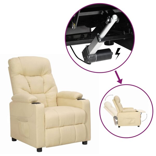vidaXL Fauteuil Crème Tissu
