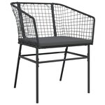 vidaXL Ensemble de salle à manger pour jardin 7 Pièces Noir polyrotin