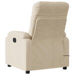 vidaXL Fauteuil inclinable de massage crème tissu microfibre