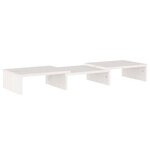 vidaXL Support de moniteur Blanc 60x24x10 5 cm Bois de pin solide