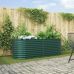 vidaXL Jardinière en hauteur Verte 240x80x81 cm en acier galvanisé