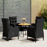 vidaXL Ensemble de bistro de jardin 5 Pièces Résine tressée Noir