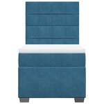 vidaXL Sommier à lattes de lit avec matelas bleu 80x200 cm velours