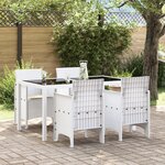 vidaXL Chaises de jardin avec coussins 4 Pièces Blanc Poly Rattan