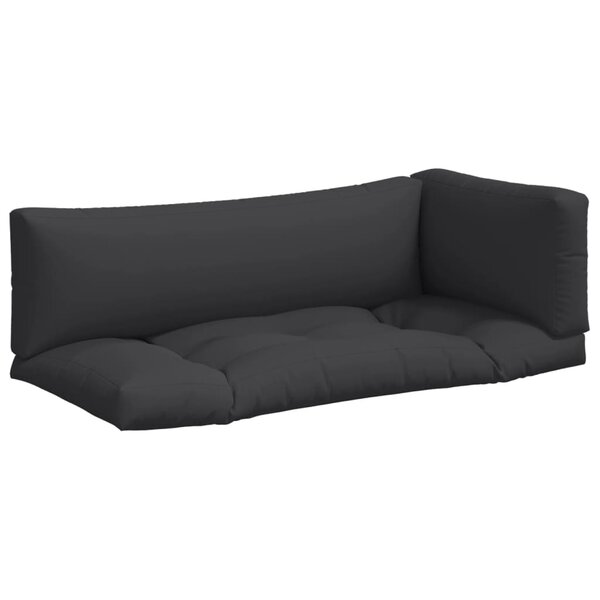 vidaXL Coussins de palette lot de 3 noir tissu