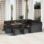 vidaXL Ensemble de canapé de jardin 13 Pièces Noir 110 x 55 x 71 cm