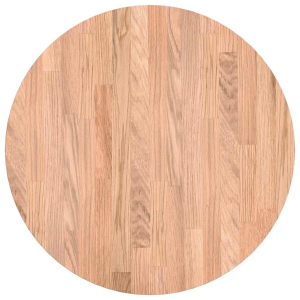 vidaXL Plateau de table Autre Marron clair Ø 50 x 4 cm Chêne massif