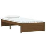 vidaXL Cadre de lit sans matelas marron miel bois massif 75x190 cm