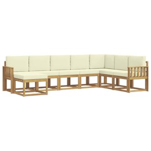 vidaXL Ensemble de canapés d'extérieur 8 pc Blanc et crème