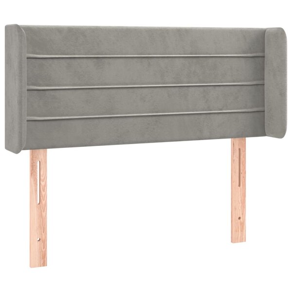 vidaXL Tête de lit avec oreilles Gris clair 103x16x78/88 cm Velours