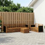 vidaXL Ensemble de canapés d'extérieur 7 Pièces Naturel