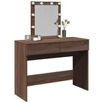 vidaXL Coiffeuse avec LED chêne marron 100x40x130 cm